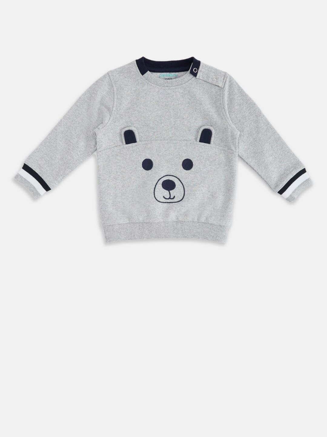 

Pantaloons Baby Boys Grey Long Sleeves Cotton Sweatshirt