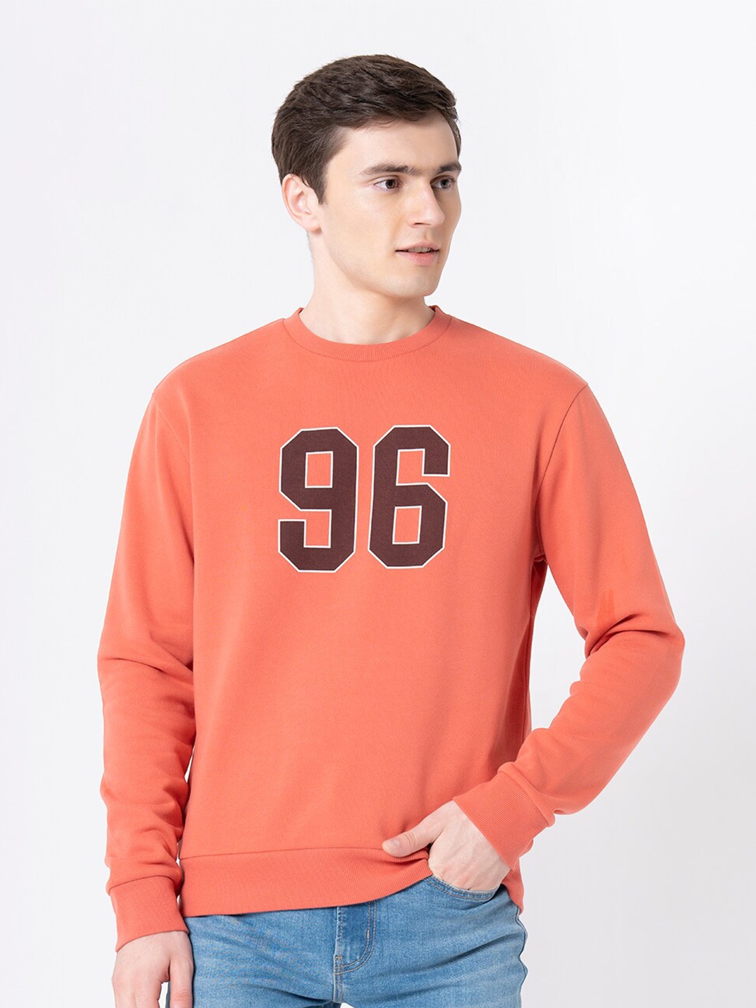 

Red Tape Men Coral Printed Sweatshirt