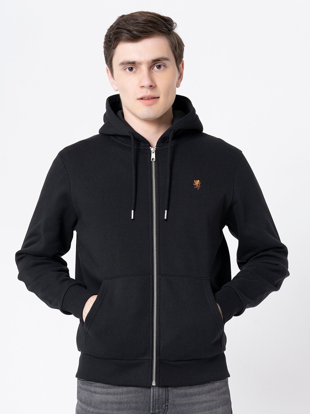 

Red Tape Men Black Hooded Sweatshirt