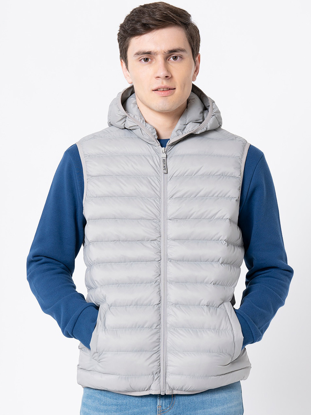 

Red Tape Men Grey Padded Jacket