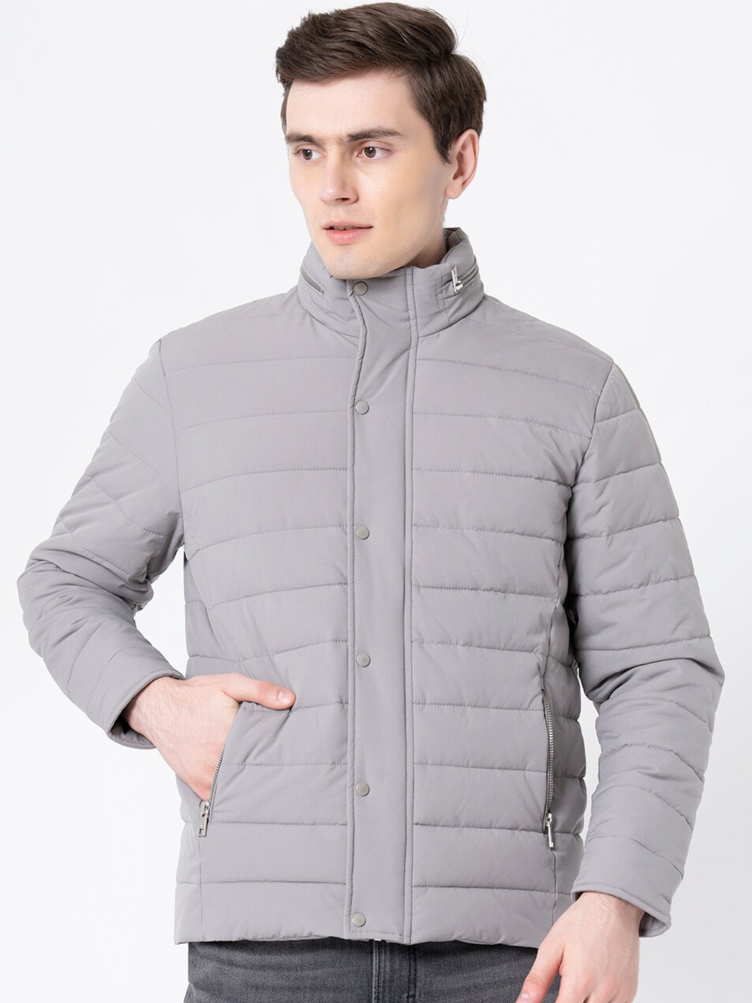 

Red Tape Men Grey Padded Jacket