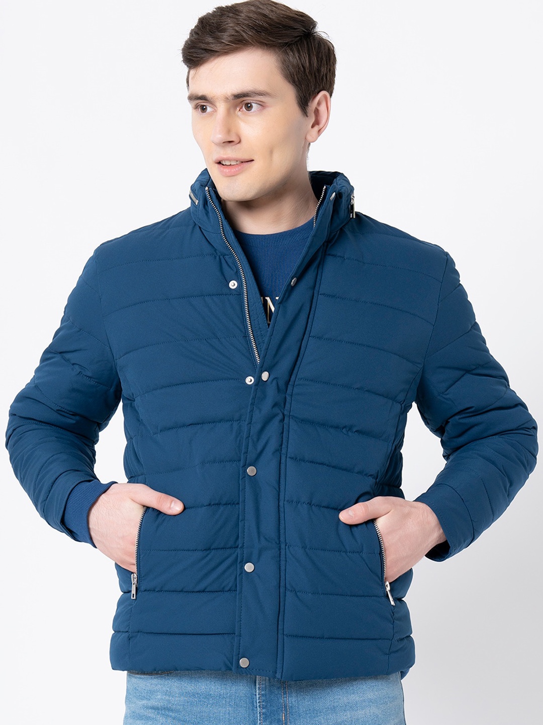 

Red Tape Men Teal Solid Padded Jacket