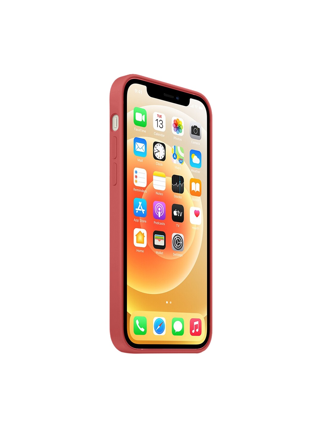 

TREEMODA Red Solid Silicone iPhone 12 Pro Back Case