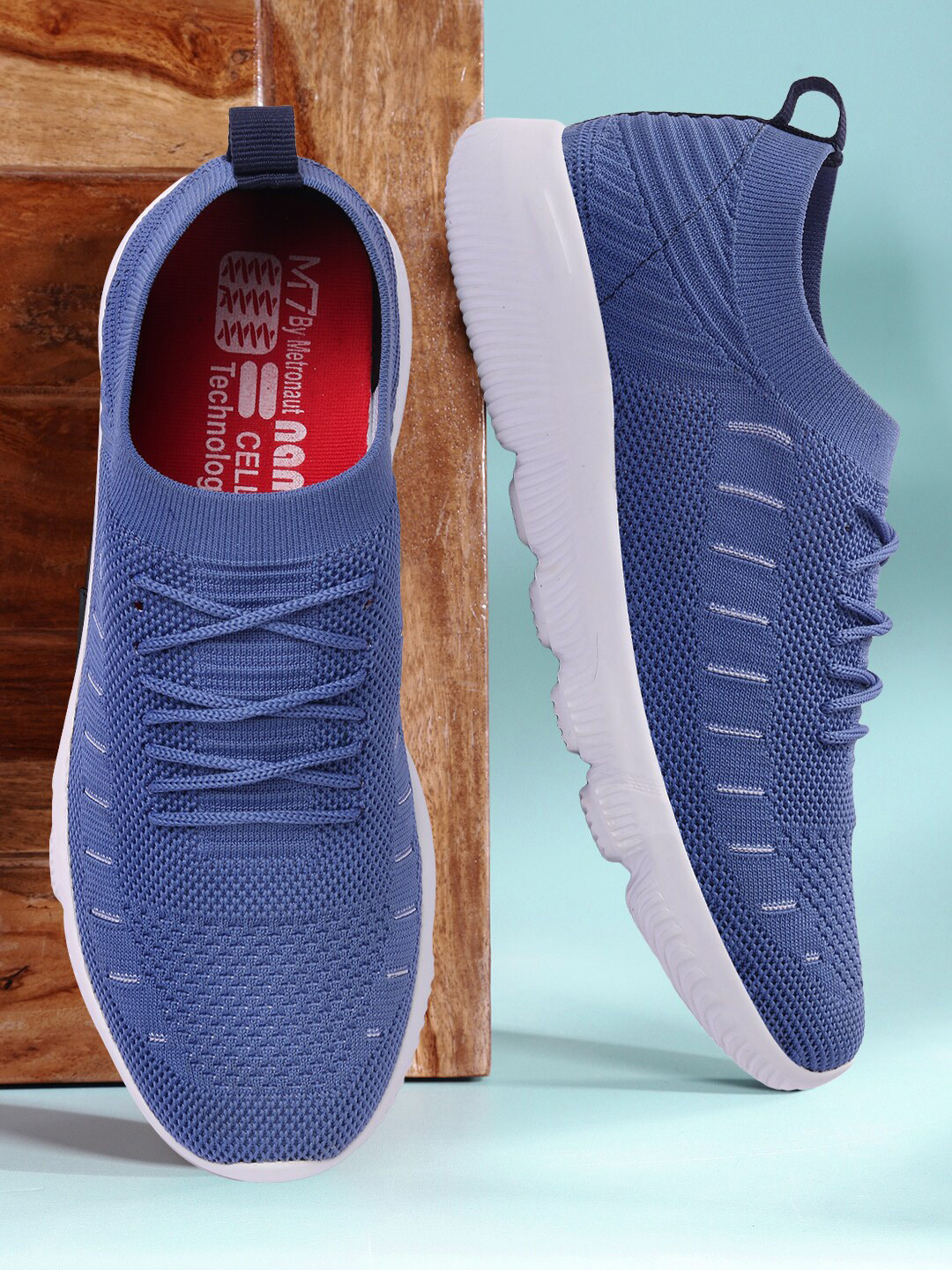 

M7 by Metronaut Men Blue Woven Design Sneakers