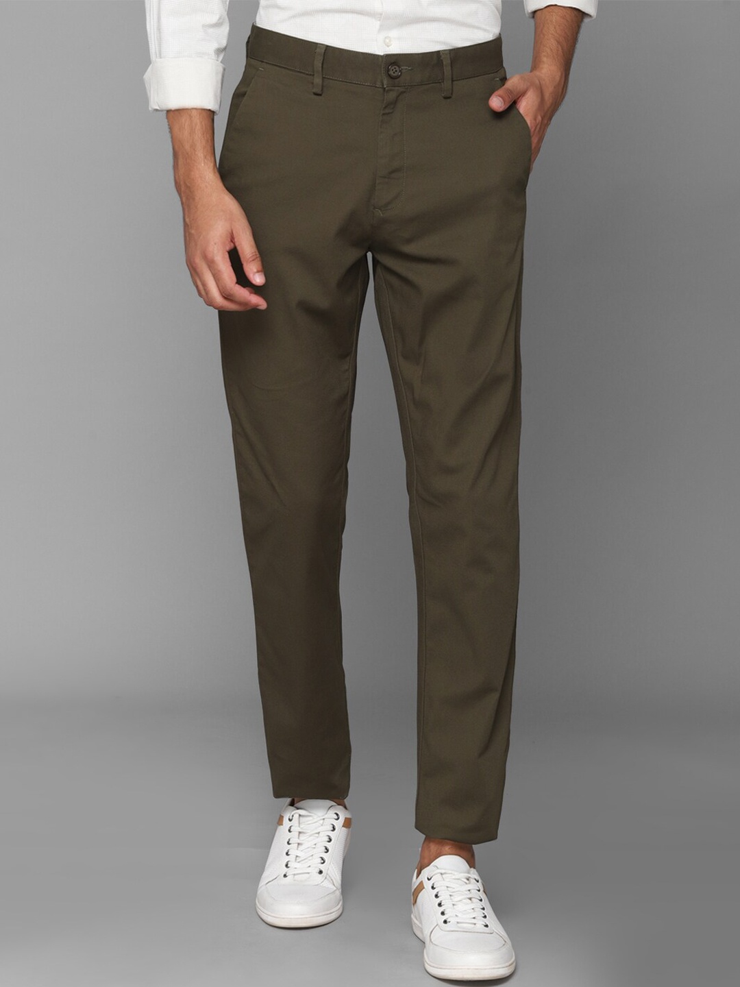 

Allen Solly Men Brown Solid Regular Fit Trousers