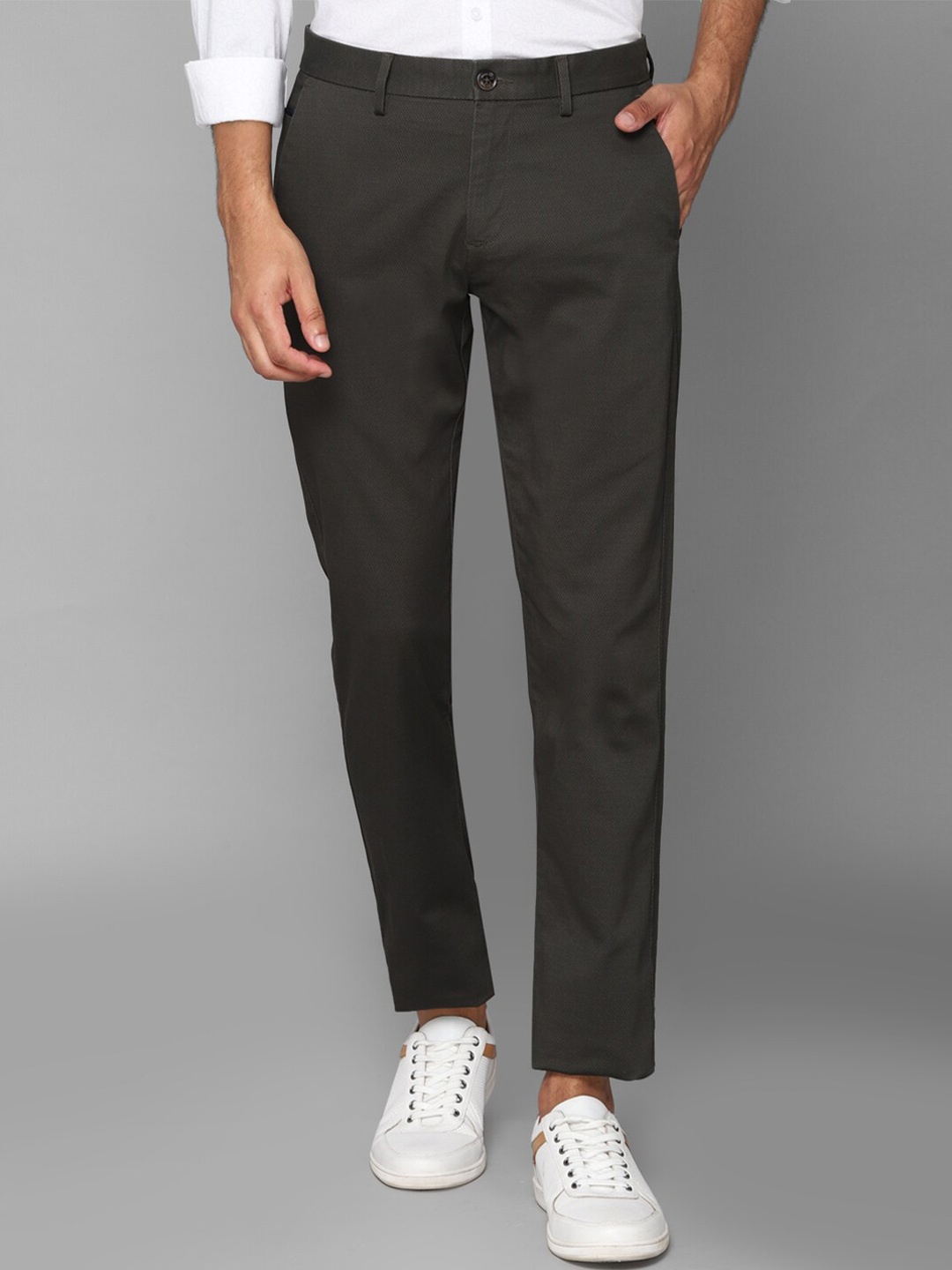 

Allen Solly Men Grey Slim Fit Trousers