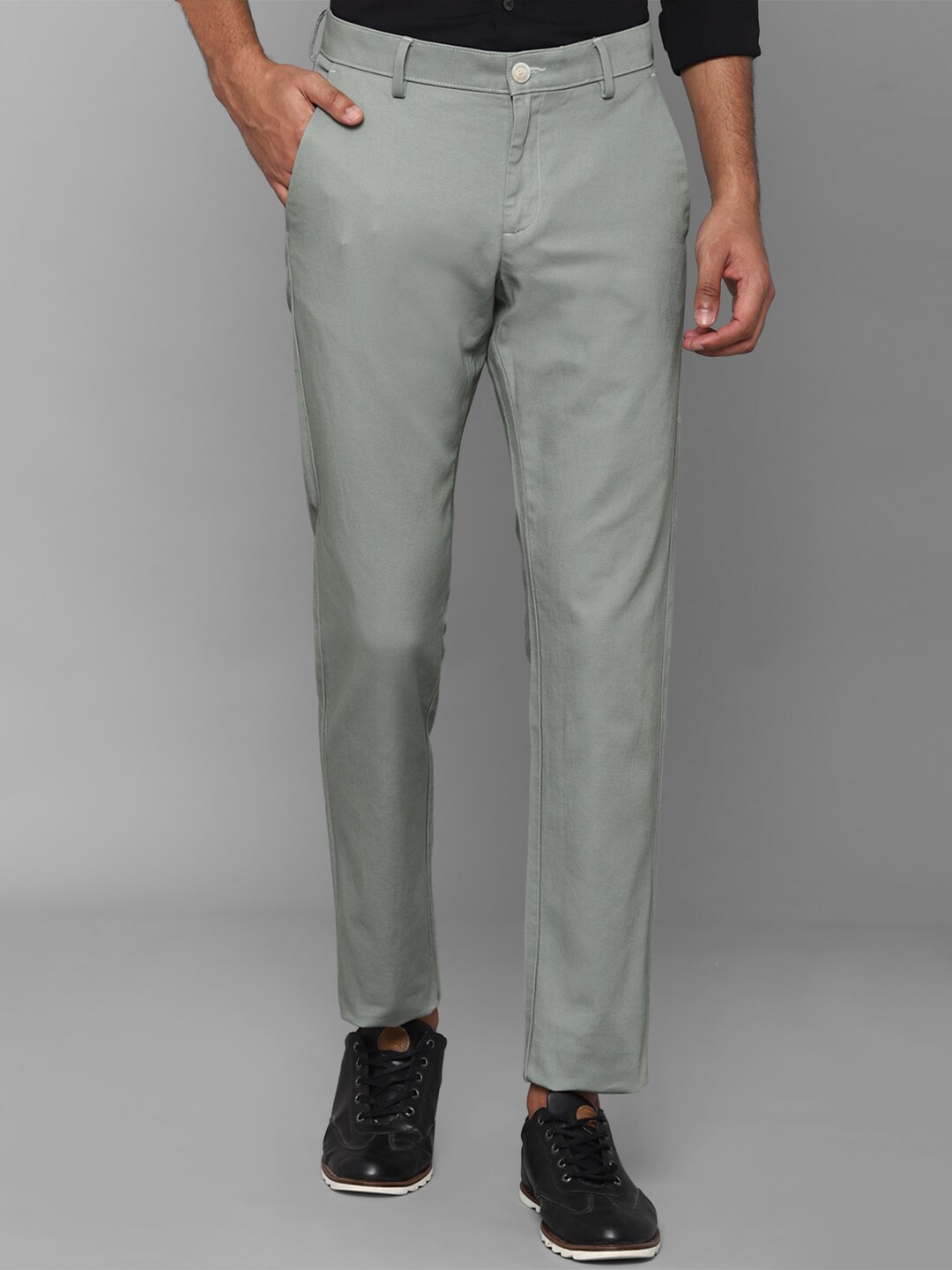 

Allen Solly Men Grey Slim Fit Trousers