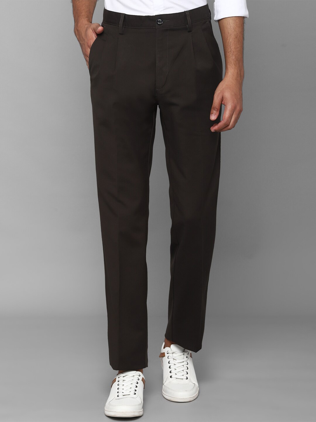 

Allen Solly Men Black Pleated Trousers