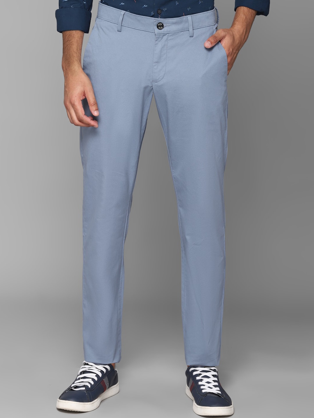 

Allen Solly Men Blue Solid Slim Fit Trousers