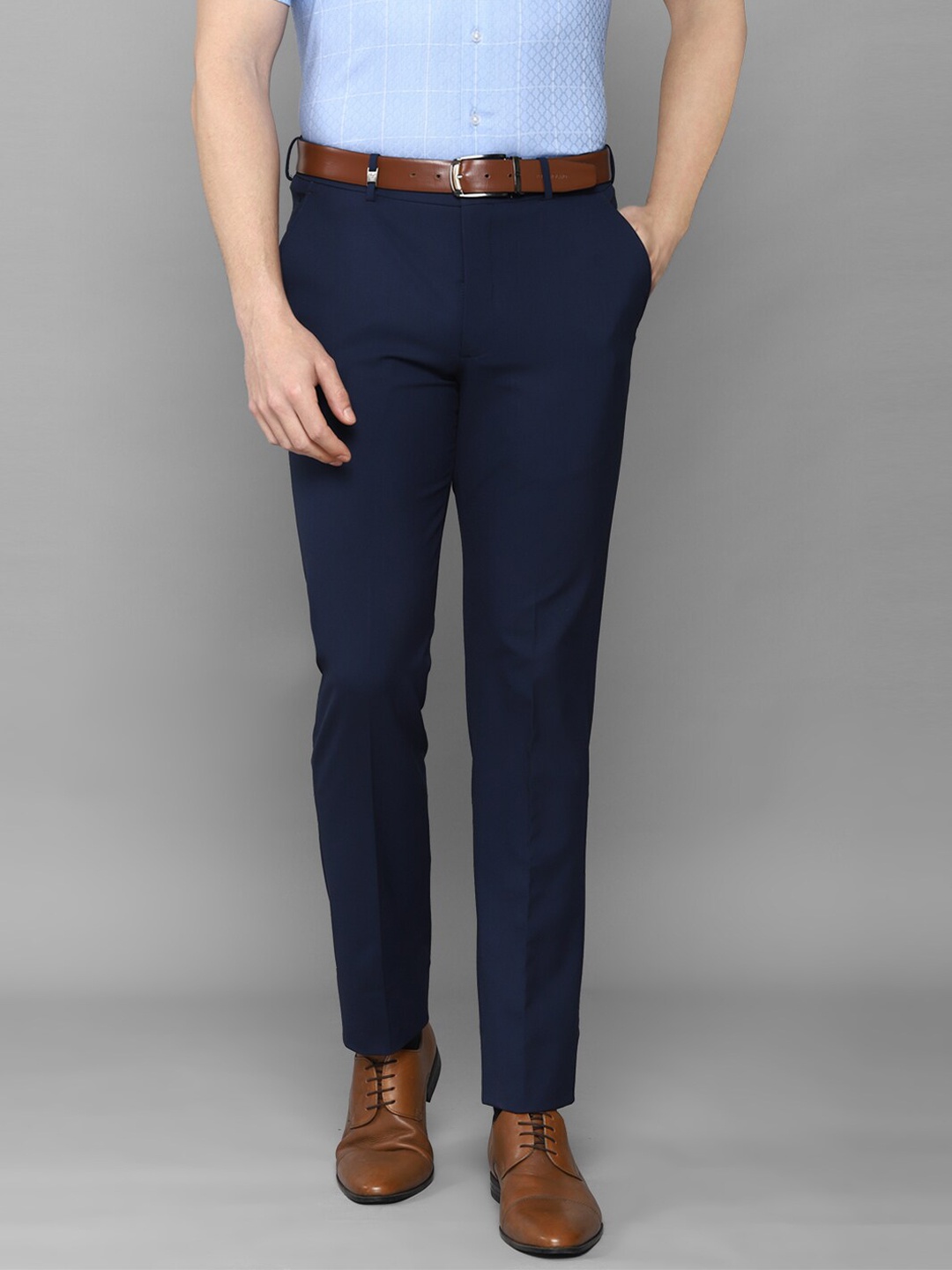 

Louis Philippe Men Navy Blue Slim Fit Trousers