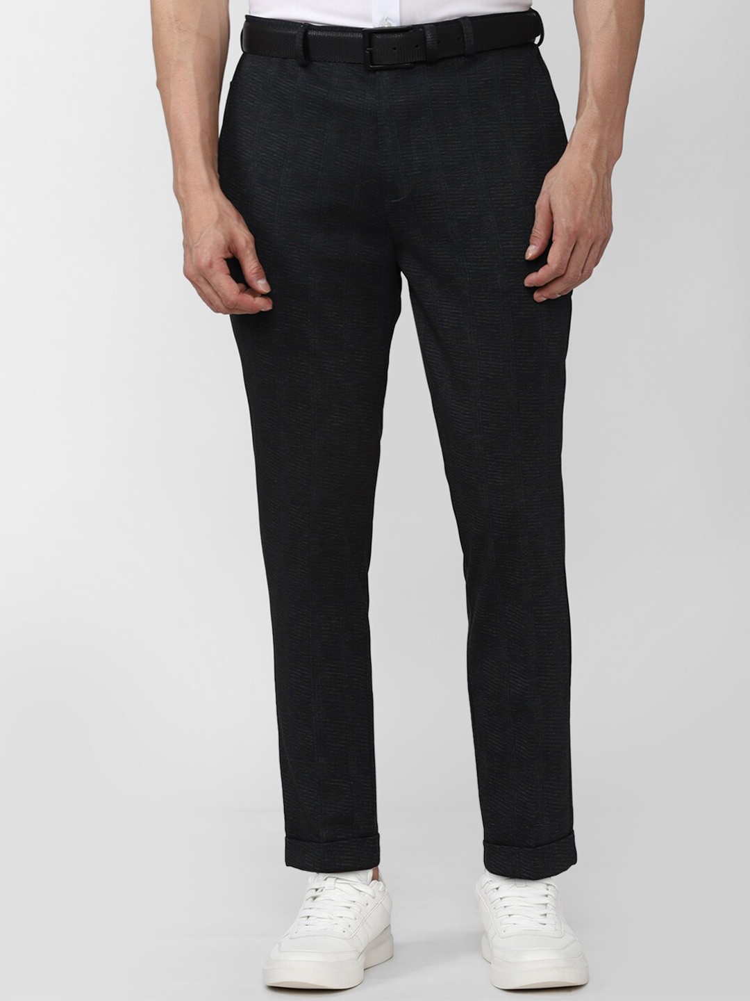 

Peter England Men Black Slim Fit Trousers