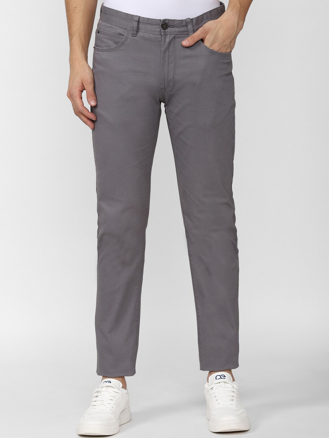 

Peter England Casuals Men Grey Slim Fit Chinos Trousers