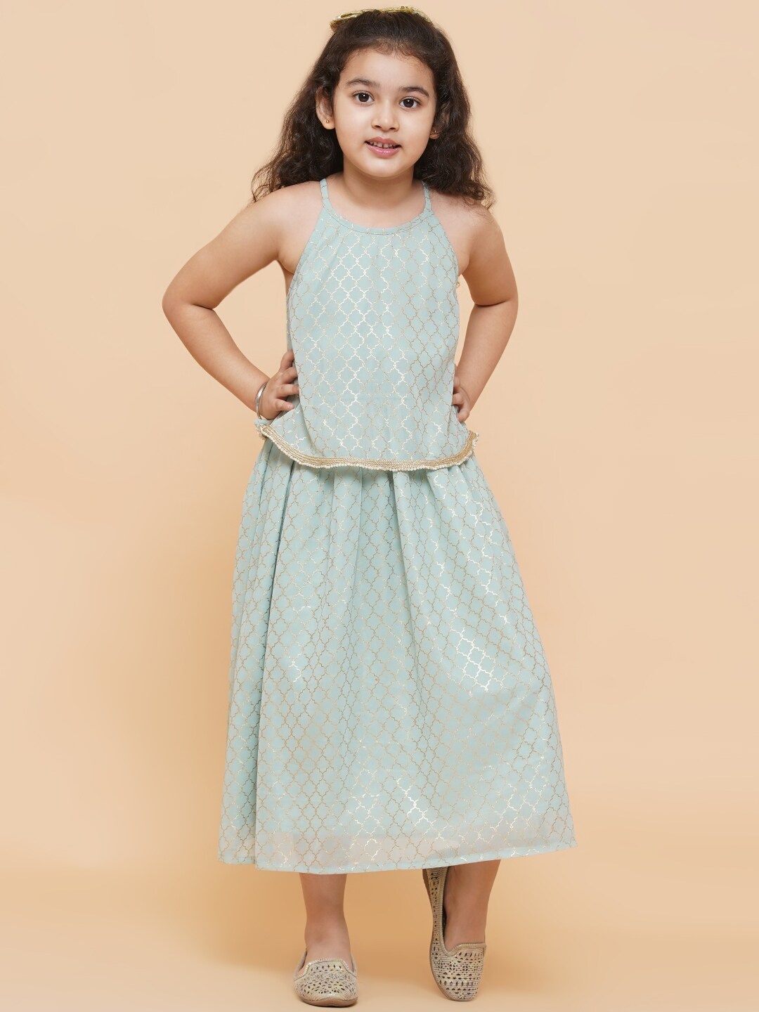 

titliyan Green Georgette Midi Dress