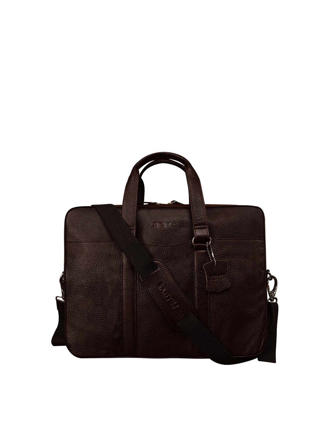 

ABYS Unisex Coffee Brown Genuine Leather 14 Inch Laptop Bag