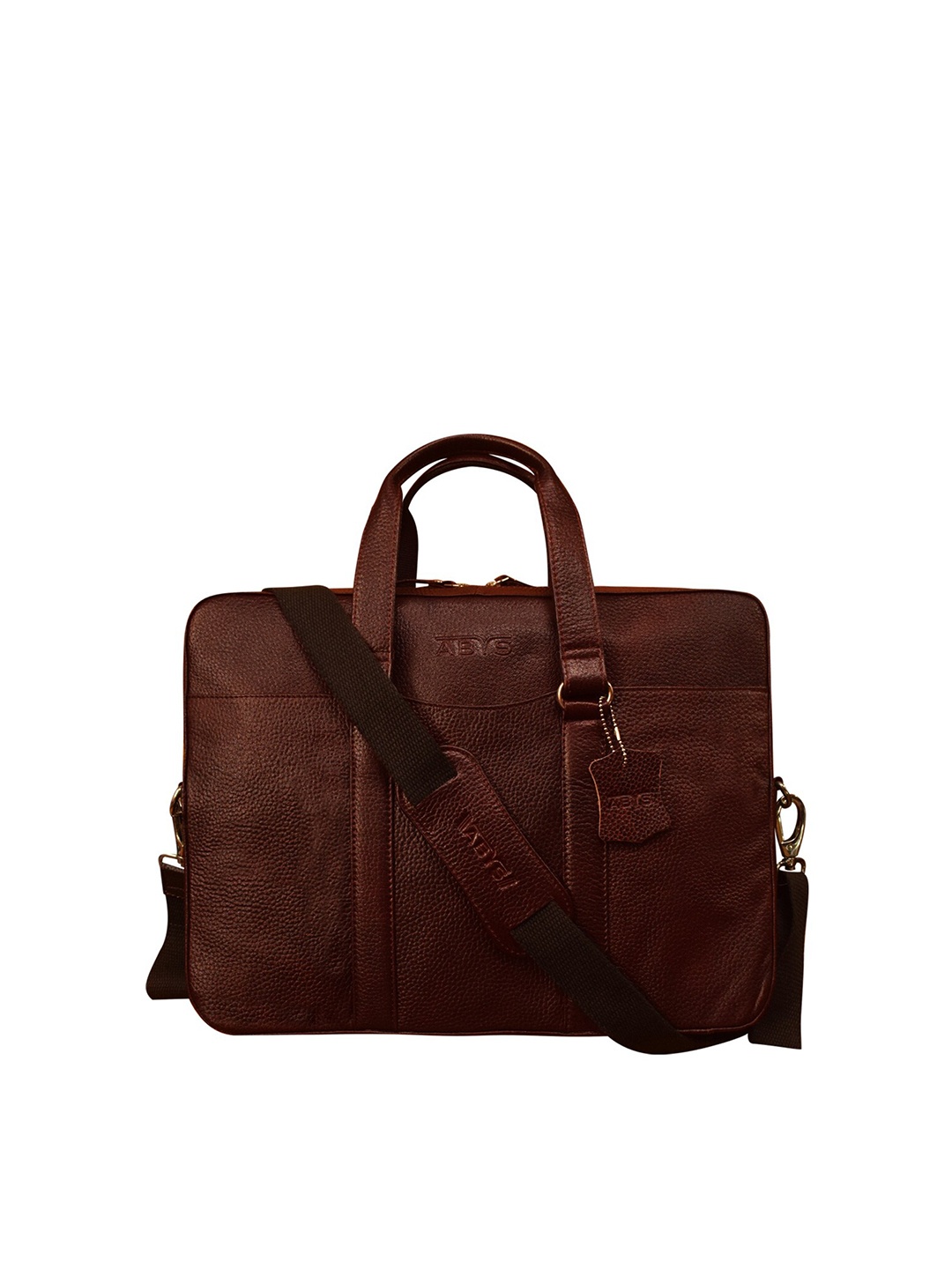 

ABYS Unisex Brown Leather 14 Inch Laptop Bag