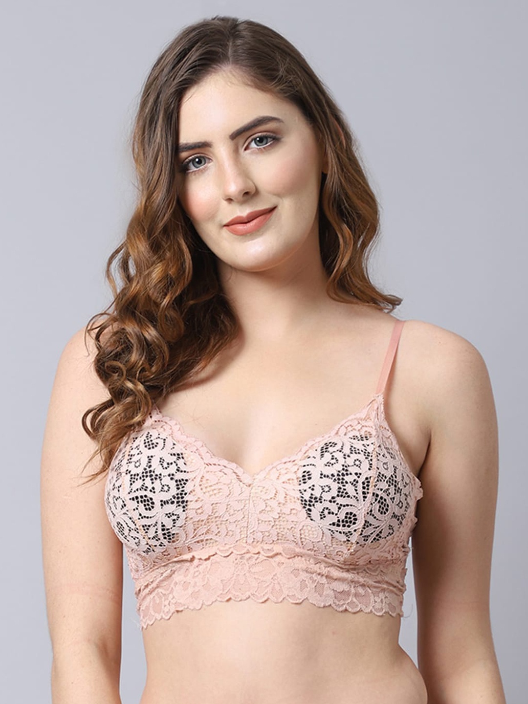 

PrettyCat Beige Lightly Padded Bralette Bra PC-BR-6061A-BEG-30B-Beige