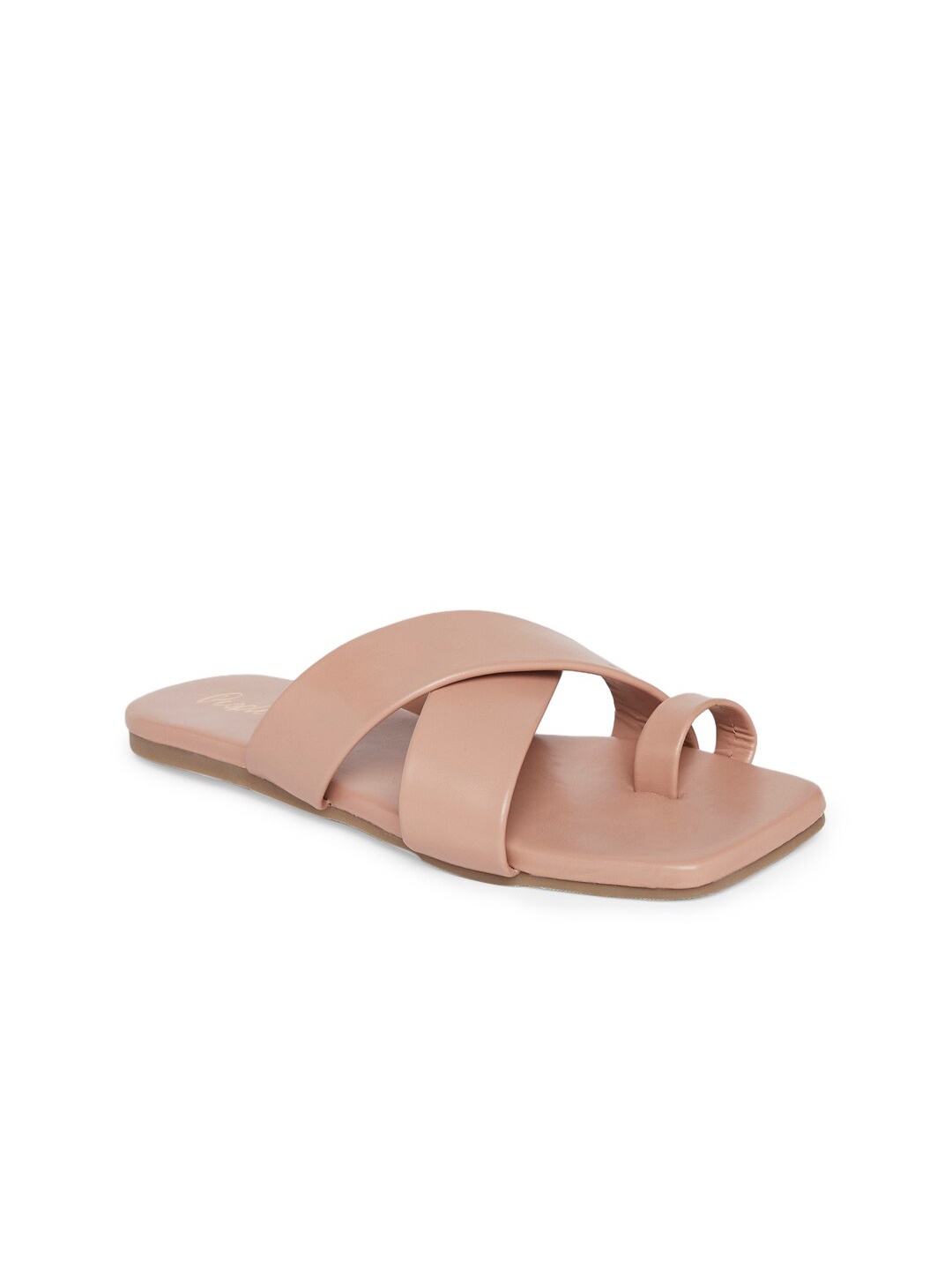 

People Women Pink Solid One Toe Flats