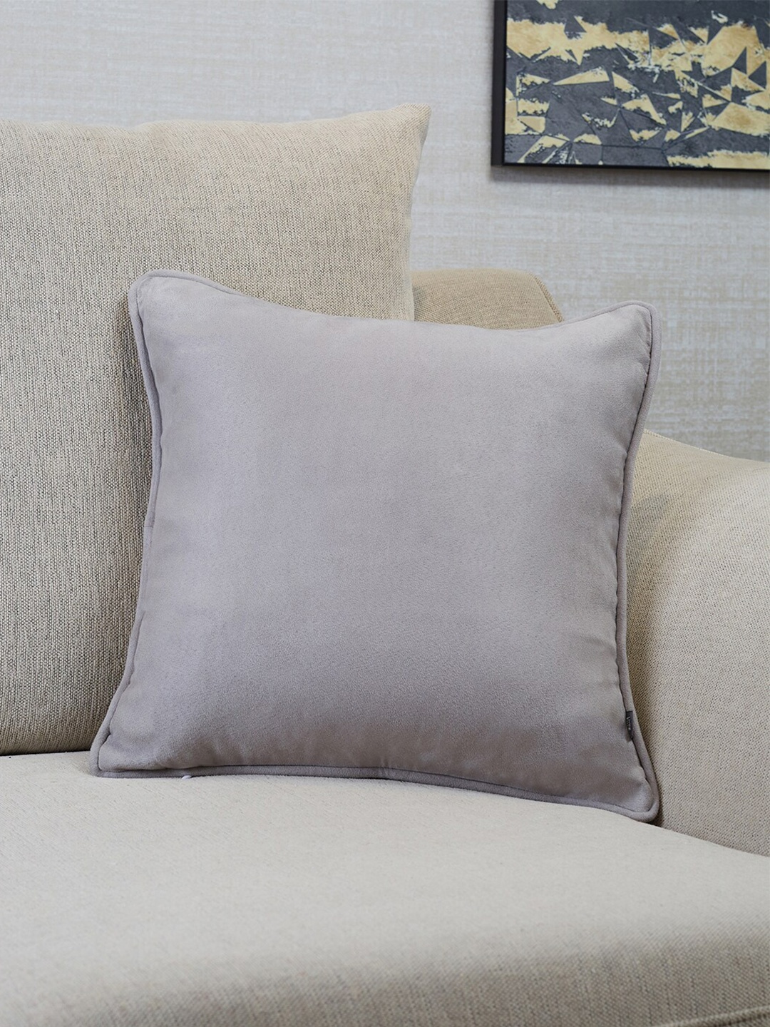 

HomeTown Grey & White Velvet Square Reversible Cushion Covers