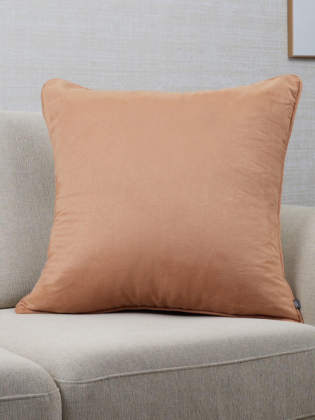 

HomeTown Tan Brown & White Reversible Velvet Square Cushion Covers