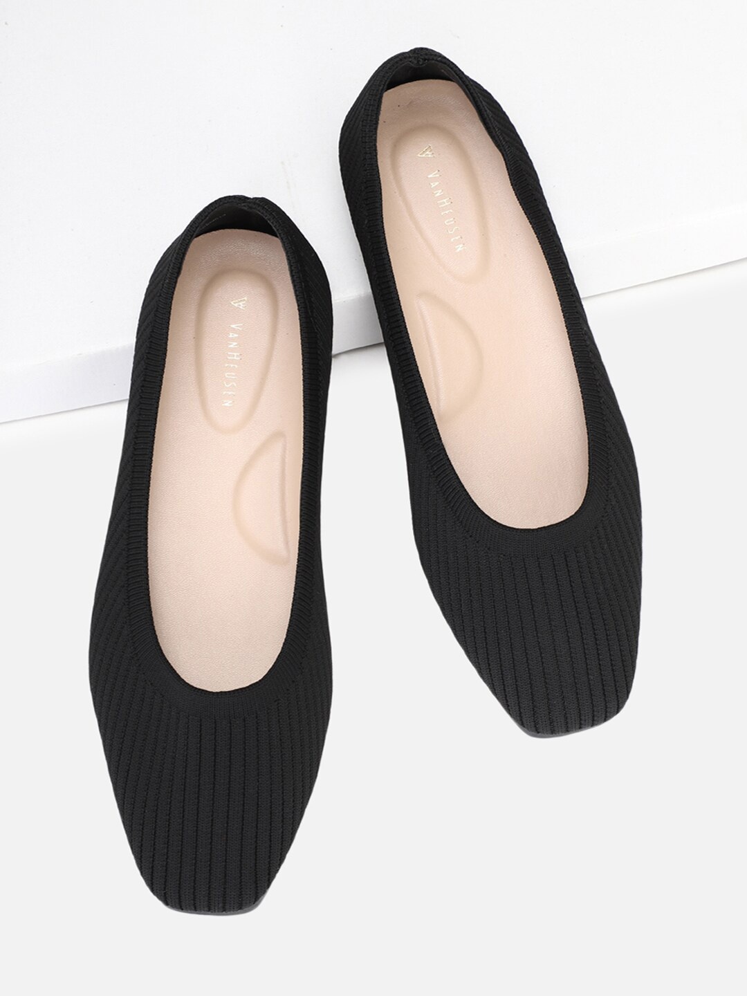

Van Heusen Woman Women Black Striped Ballerinas Flats