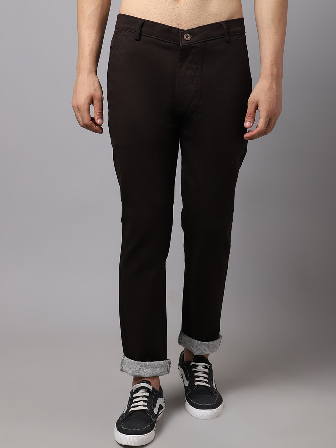 

Rodamo Men Brown Slim Fit Chinos Trousers
