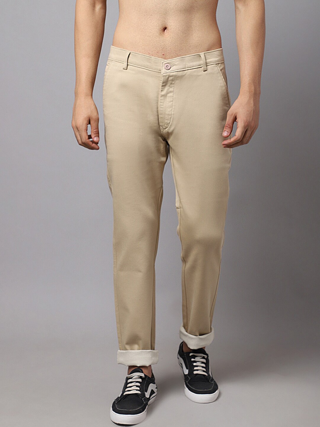 

Rodamo Men Beige Slim Fit Chinos Trouser