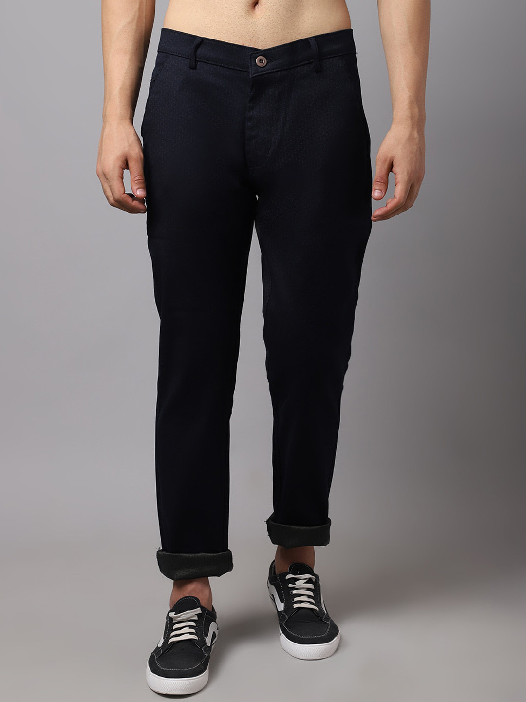 

Rodamo Men Black Slim Fit Chinos Trousers