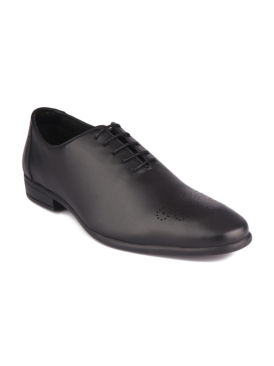 

TOP BRASS Men Black Solid Formal Leather Oxfords