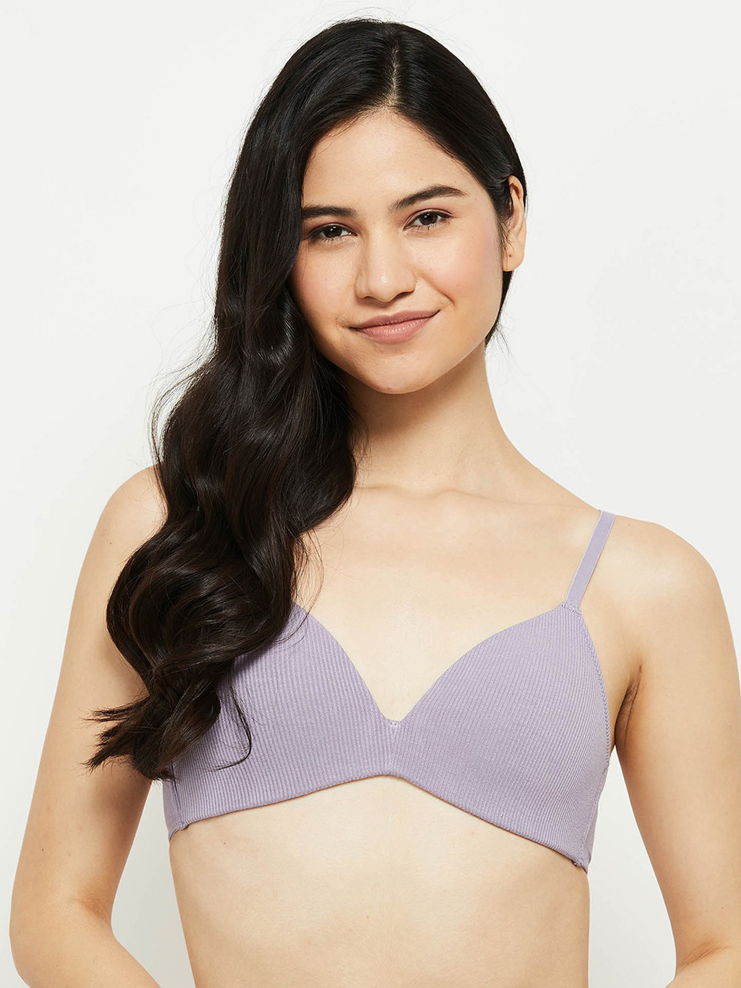 

max Purple Solid T-shirt Bra - Wireless Lightly Padded