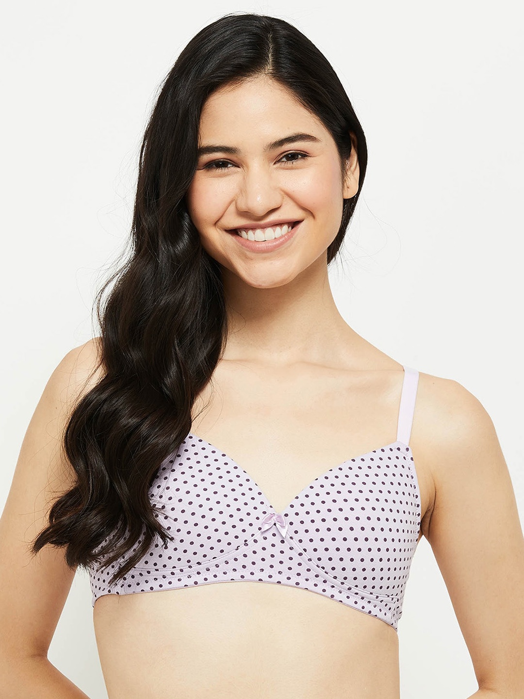 

max Women Pink & Lavender Lightly Padded Polka Dots Print Bra