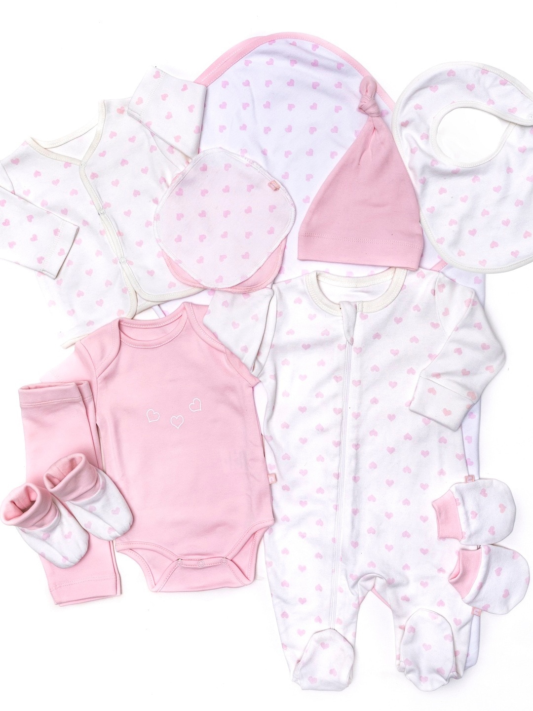 

Nino Bambino Newborn Girls Pack Of 10 Pink Printed Pure Cotton Clothing Set