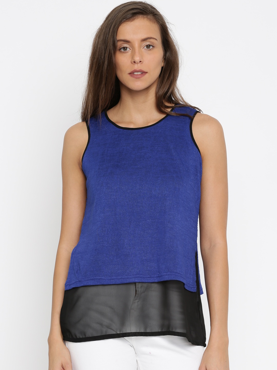 

AND Blue & Black Layered Top