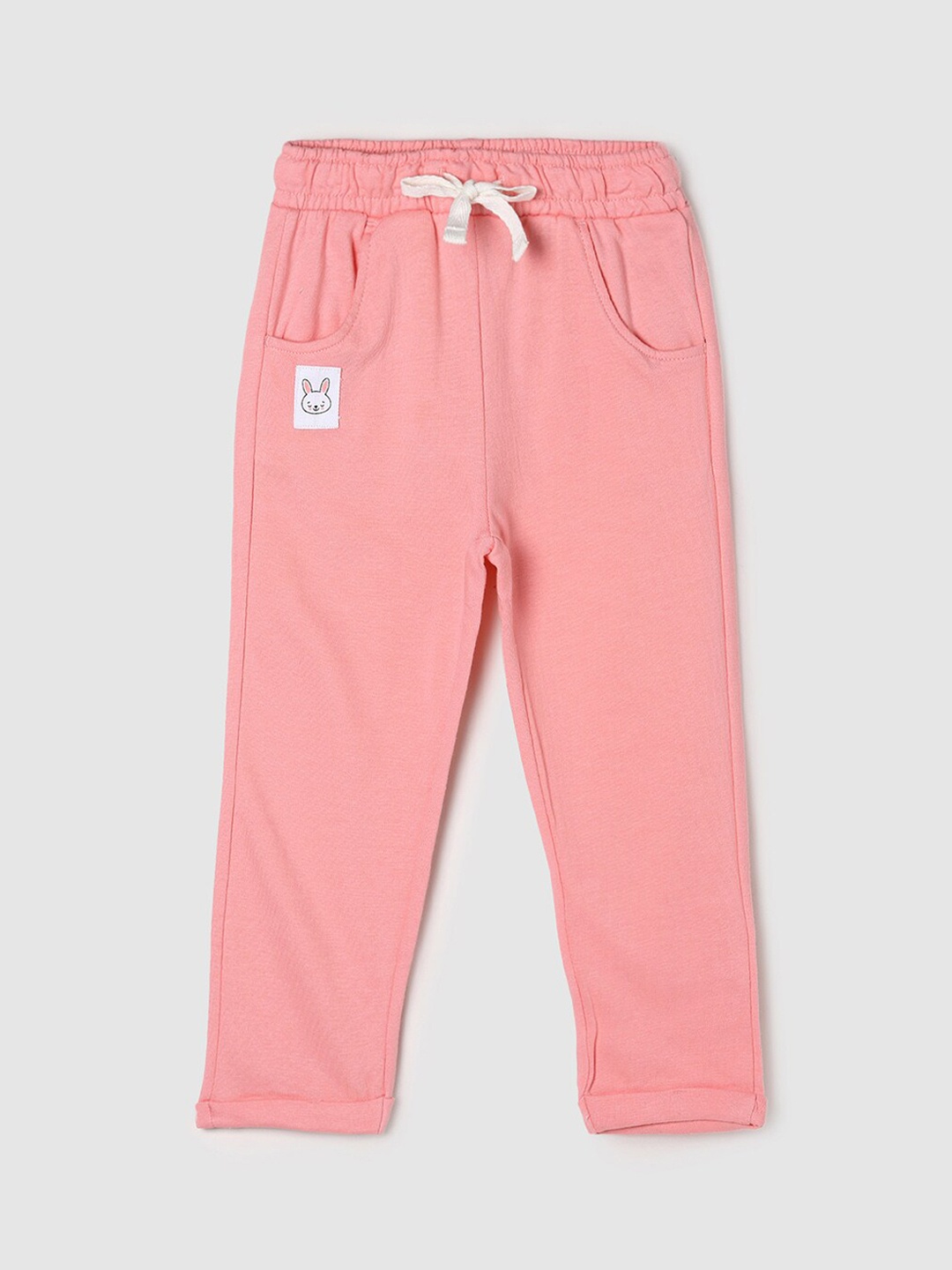 

Max Infant Girls Pink Solid Cotton Track Pants