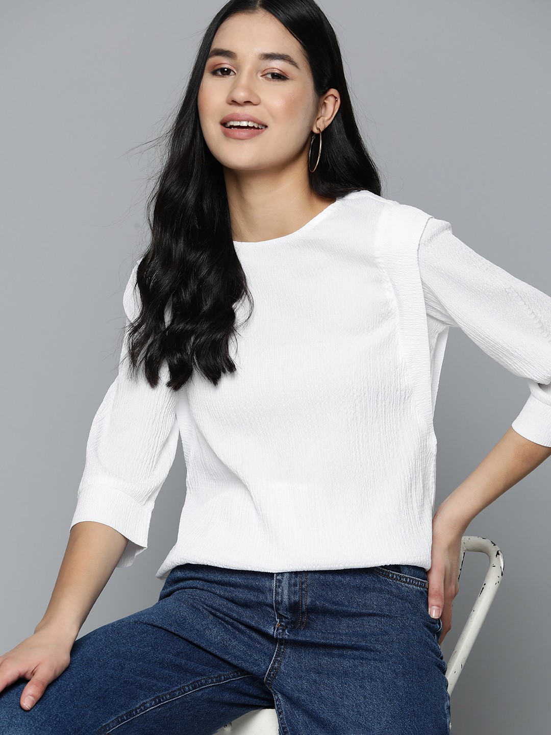 

Mast & Harbour Solid Textured Top, White