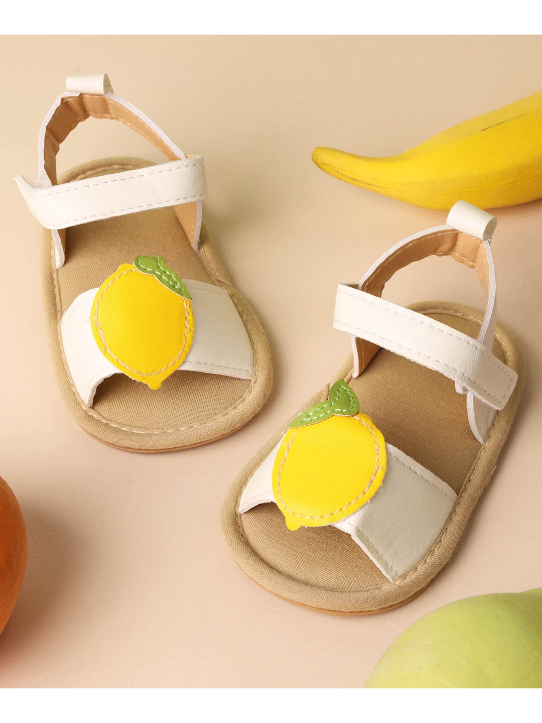 

KICKS & CRAWL Girls White Open Toe Flats