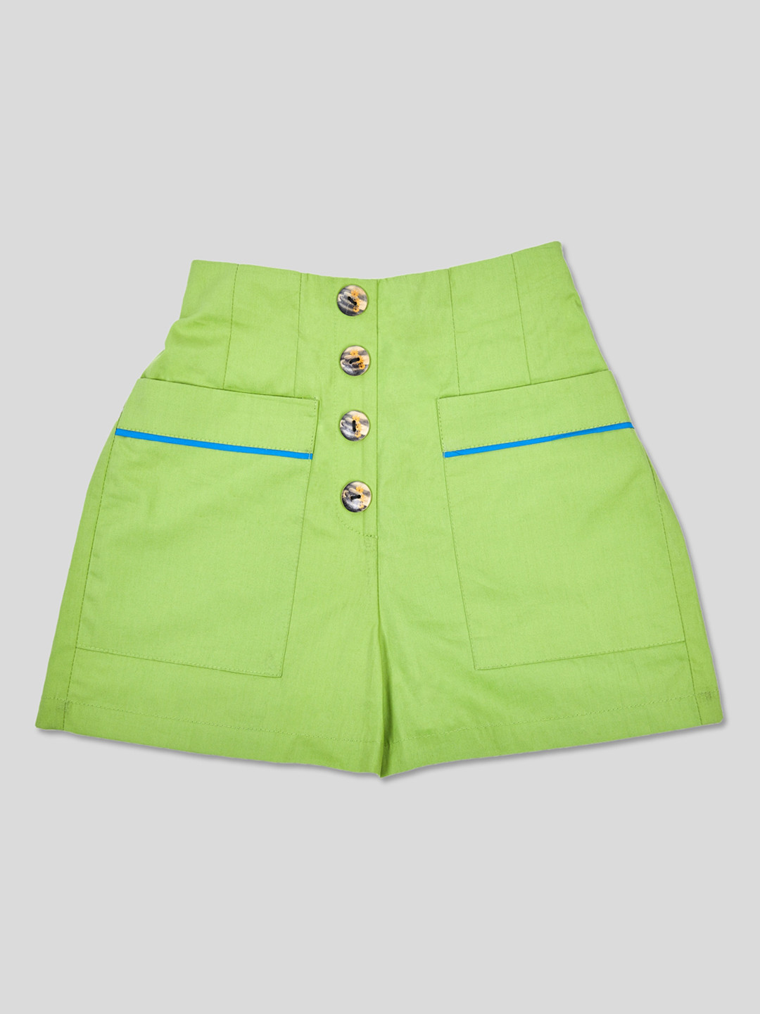 

Beyabella Girls Green High-Rise Outdoor Shorts