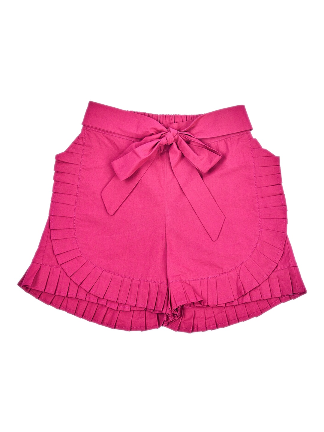 

Beyabella Girls Magenta Outdoor Ruffle Shorts