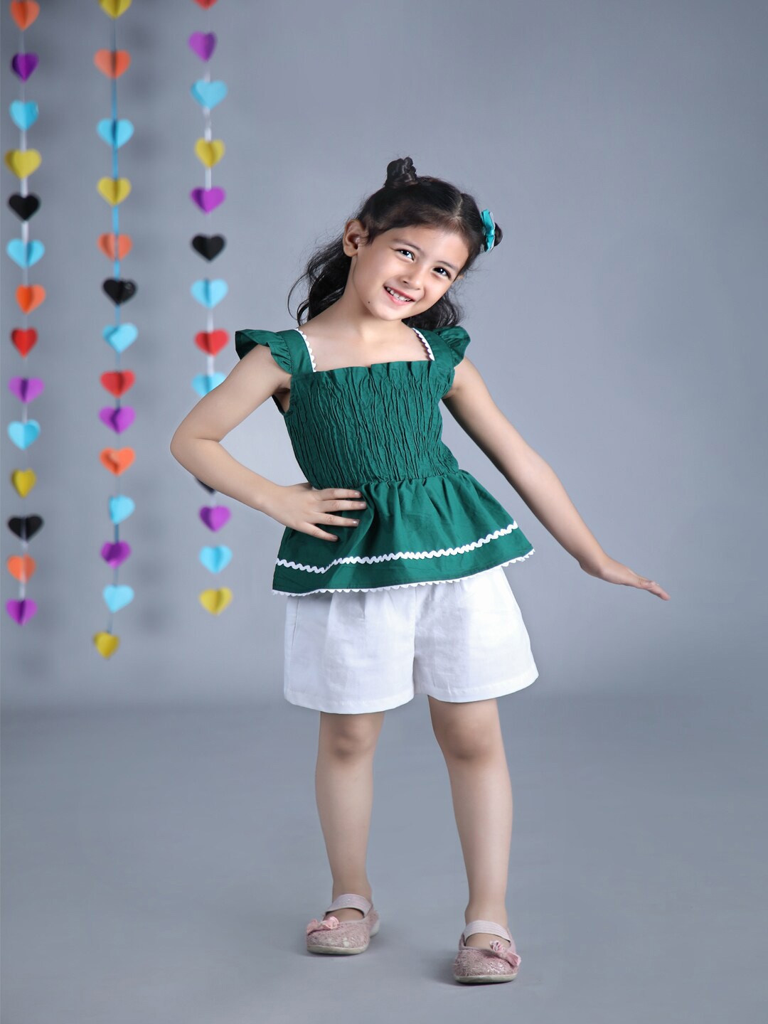 

Beyabella Green Peplum Top