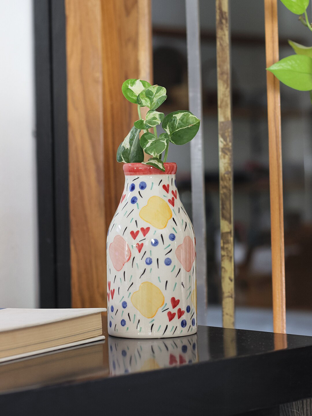 

The Wishing Chair White & Blue Printed Milk Bottle Vase
