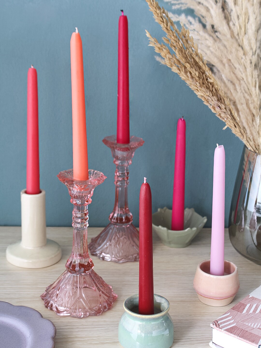 

The Wishing Chair Set Of 6 Persimmon Ombre Tapered Candles, Multi