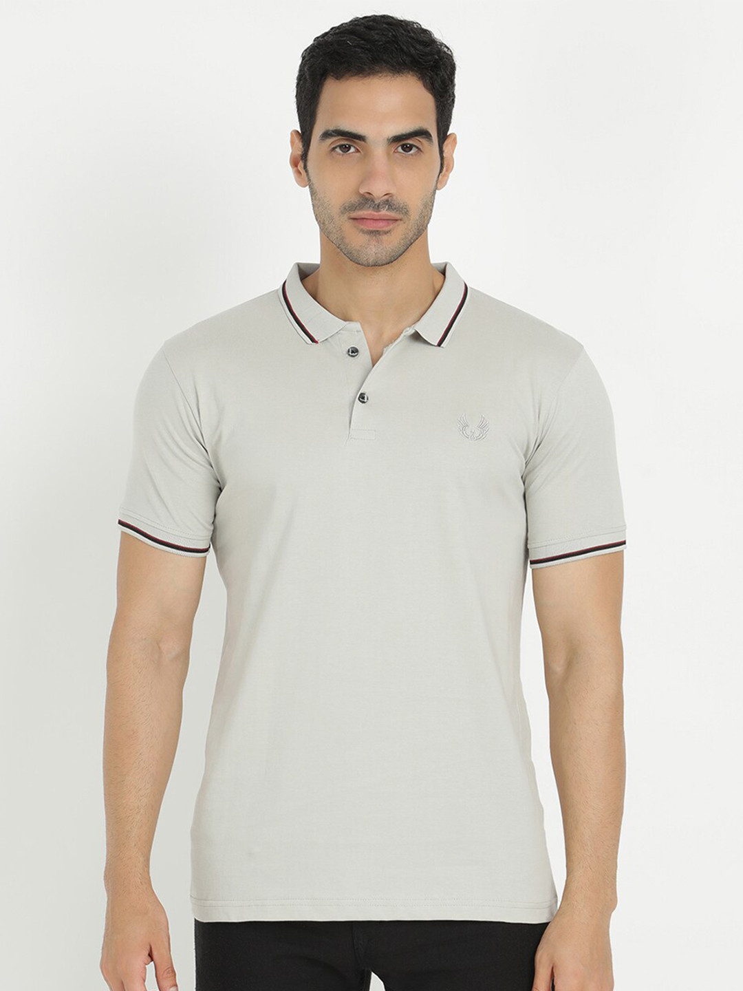 

V2 Value & Variety Men Grey Polo Collar T-shirt