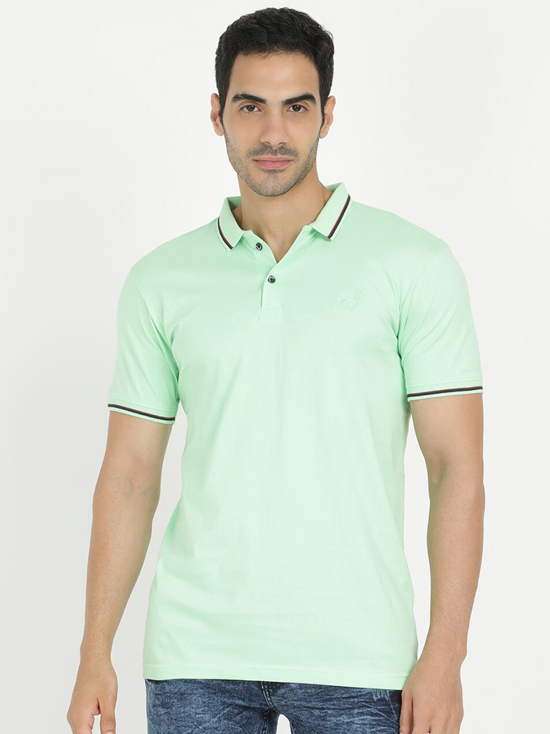 

V2 Value & Variety Men Green Polo Collar T-shirt