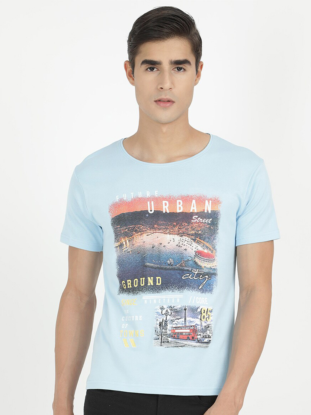 

V2 Value & Variety Men Blue Cotton T-shirt