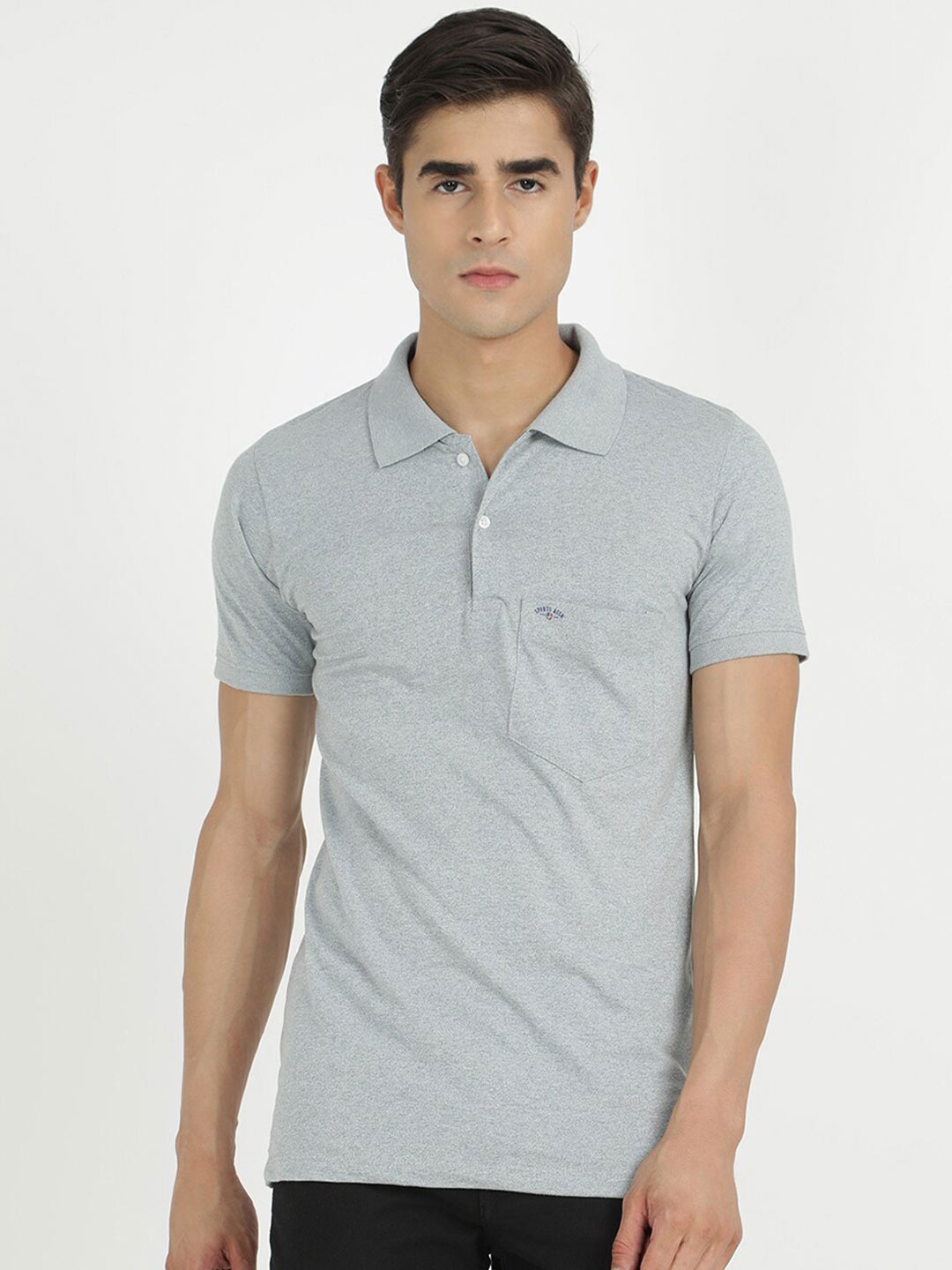 

V2 Value & Variety Men Grey Solid Polo Collar T-shirt