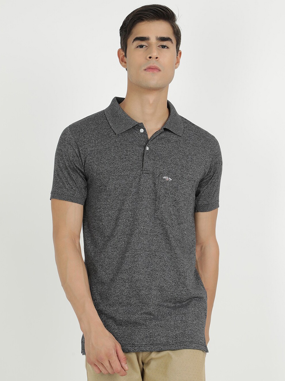 

V2 Value & Variety Men Grey Polo Collar T-shirt