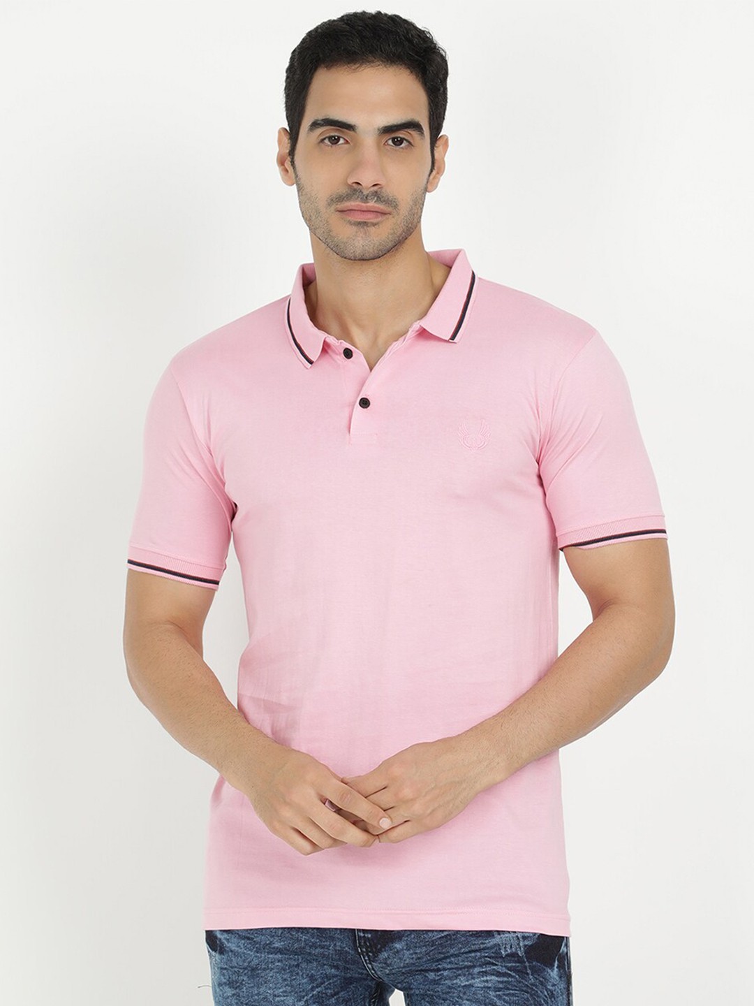 

V2 Value & Variety Men Pink Polo Collar T-shirt