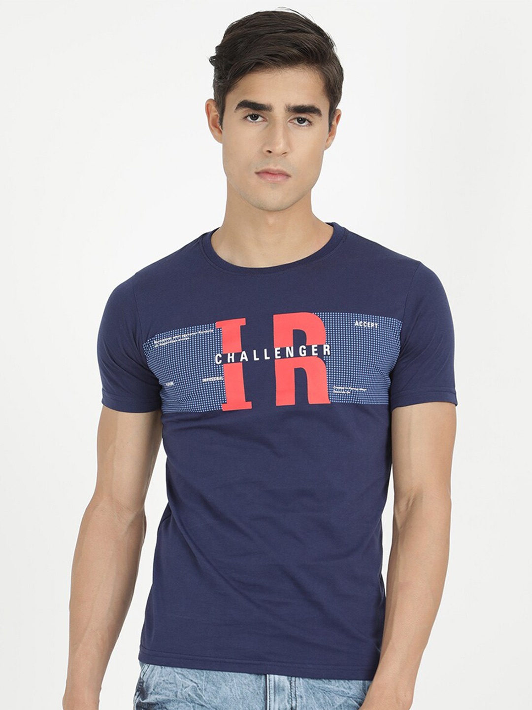 

V2 Value & Variety Men Blue Typography Printed T-shirt