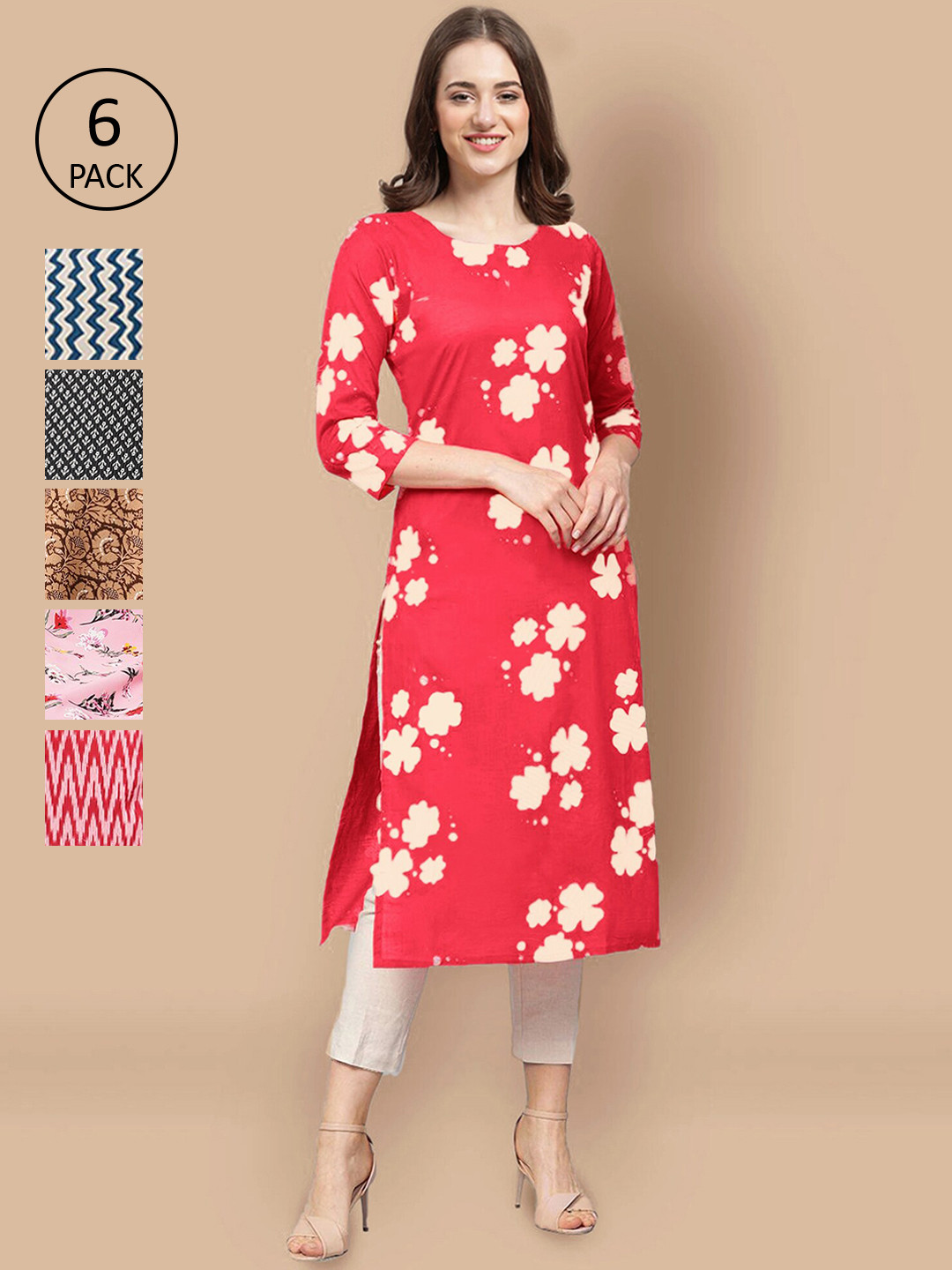 

7Threads Women Multicoloured Geometric Checked Flared Sleeves Thread Work Summer Sheers Crepe Kurta, Multi