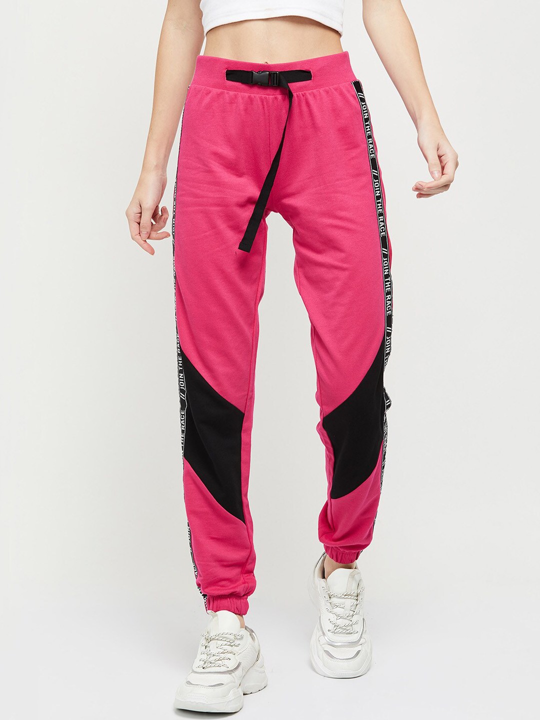 

max Women Fuchsia Colourblocked Regular-fit Joggers