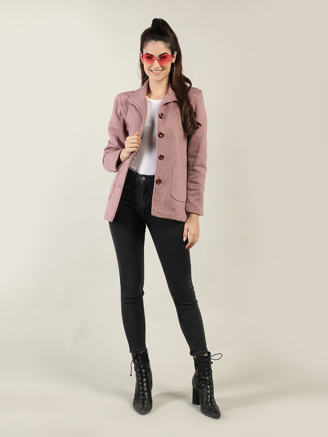 

Dlanxa Women Pink Solid Coats